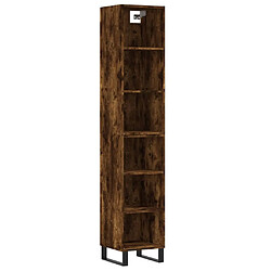 vidaXL Buffet haut Chêne fumé 34,5x32,5x180 cm Bois d'ingénierie