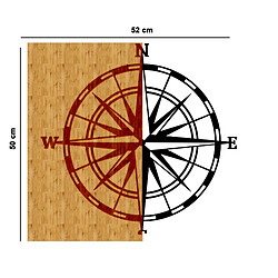 Avis EPIKASA Décoration Murale en Métal et Bois Rose des Vents 1