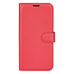 Etui en PU texture litchi avec support, rouge pour votre OnePlus Nord CE 2 5G