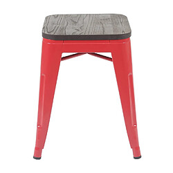 Acheter Mendler 4x Tabouret HWC-A73, avec siège en bois, métal, style industriel, empilable ~ rouge