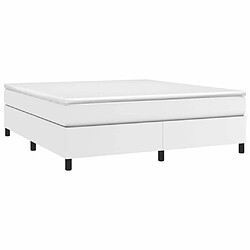 Avis Maison Chic Lit Adulte - Lit simple Lit à sommier tapissier avec matelas moelleux - Meuble de Chambre Blanc 180x200cm Similicuir -MN70124