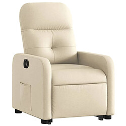 Avis Maison Chic Fauteuil Relax pour salon, Fauteuil inclinable électrique crème tissu -GKD20614