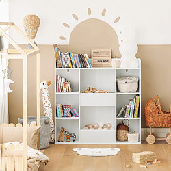 SoBuy KMB55-W Bibliothèque pour Enfant Étagère Enfant Étagère à Jouets Rangement pour Livres et Jouets Meuble Enfant