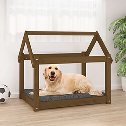 vidaXL Lit pour chien Marron miel 81x60x70 cm Bois de pin solide