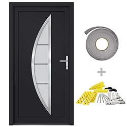 vidaXL Porte d'entrée anthracite 108x200 cm PVC