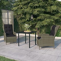 vidaXL Ensemble de salle à manger de jardin 3 pcs Marron