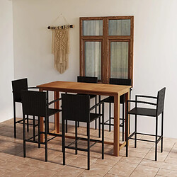 Maison Chic Table de bar et chaises d'extérieur 7 pcs,Ensemble de bar de jardin pour relax Noir -GKD828628