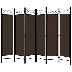 Maison Chic Paravent/Cloison de séparation 6 panneaux Marron 240x180 cm -MN61056