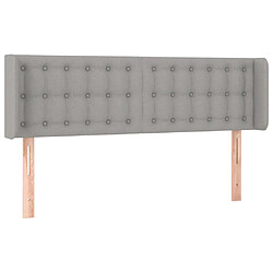 vidaXL Tête de lit avec oreilles Gris clair 147x16x78/88 cm Tissu