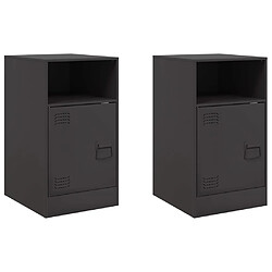 vidaXL Tables de chevet 2 pcs noir 34,5x39x62 cm acier