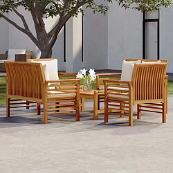 Maison Chic Salon de jardin 5 pcs + coussins - Mobilier/Meubles de jardin - Table et chaises d'extérieur Bois massif d'acacia -MN35013