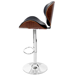 Avis Mendler tabouret Foxrock, chaise de bar, bois courbé desgin rétro ~ aspect noix, noir