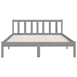 Acheter Maison Chic Lit adulte - Lit simple Cadre de lit,Structure du lit Contemporain Gris Bois de pin massif 150x200 cm Très grand -MN64428