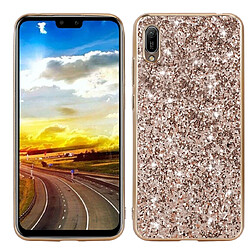 Wewoo Coque Pour Huawei Y6 Pro / Enjoy 9e Glittery Powder Shockproof TPU Case Gold