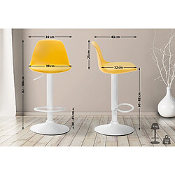 Non Tabouret de bar Kiel simili cuir blanc