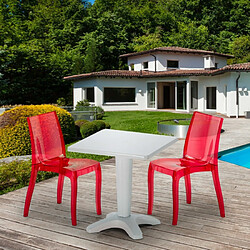 Grand Soleil Table bistrot et 2 chaises colorées poly