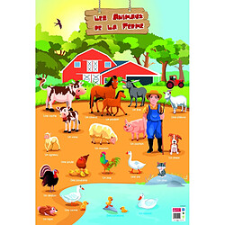 Ac-Deco Poster pédagogique - Animaux de la ferme - 52 x 76 cm