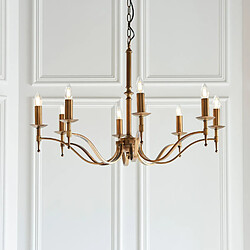 Interiors 1900 Suspension 8 ampoules Stanford, laiton antique