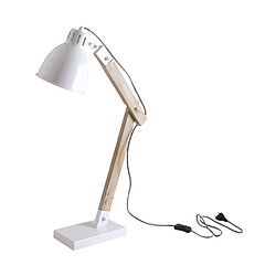 Aubry Gaspard Lampe de bureau en métal blanc et bois.