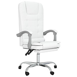 vidaXL Fauteuil de massage inclinable de bureau Blanc Similicuir