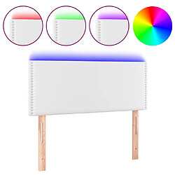 Maison Chic Tête de lit moderne à LED lumineuse pour chambre - Décoration de lit Blanc 80x5x78/88 cm Similicuir -MN45061