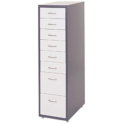 Avis Decoshop26 Caisson à tiroirs armoire d bureau 110x28x41 cm 8 tiroirs en acier gris foncé blanc 04_0008258