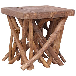 Maison Chic Table basse pour salon | Table à café en rondin 40x40x40 cm Bois solide -GKD23644