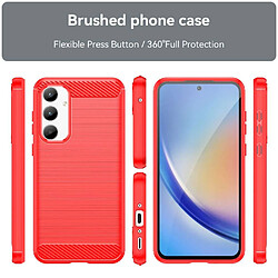 Htdmobiles Coque pour Samsung Galaxy A35 5G - housse etui silicone gel carbone + verre trempe - ROUGE