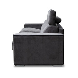 City Canapé lit Andorra 3 places tissu ritz gris foncé 140 cm