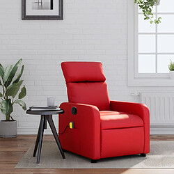 Maison Chic Fauteuil Relax pour salon, Fauteuil de massage inclinable rouge similicuir -GKD94528