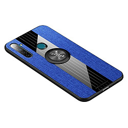 Wewoo Coque Souple Pour OPPO Realme Q XINLI tissu de couture Housse de protection en TPU antichoc avec support d'anneau bleu