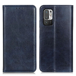 Etui en PU Texture Litchi fendu auto-absorbée avec support bleu pour votre Xiaomi Poco M3 Pro 4G/Poco M3 Pro 5G/Note 10 5G