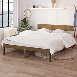 vidaXL Cadre de lit sans matelas marron miel bois massif 160x200 cm