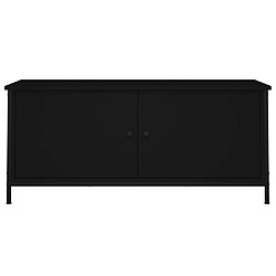 Maison Chic Meuble TV scandinave - Banc TV pour salon avec portes noir 102x35x45 cm bois d'ingénierie -MN83892 pas cher