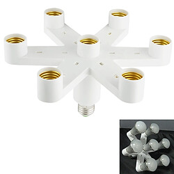 Wewoo Douilles Ampoule blanc Convertisseur de support de lampe E27 1 tour 7 E27 d'adaptateur de de