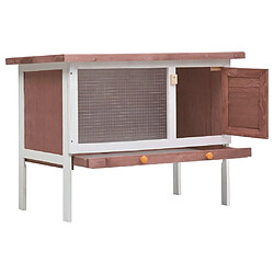 Helloshop26 Clapier d'extérieur 1 niveau 90 x 45 x 65 cm marron bois 02_0000584