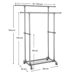 Avis Helloshop26 Portant double extensible avec roulettes