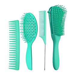 4x Peignes De Brosse En Plastique De Coiffeur De Salon De Coiffure Pour Le Vert De Cheveux Longs