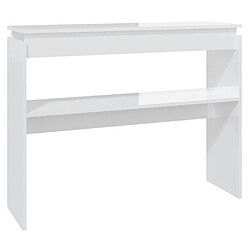 Maison Chic Table console | Meuble d'entrée | Table d'appoint Blanc brillant 102x30x80 cm Aggloméré -GKD39365