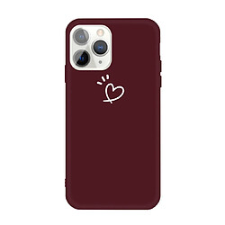 Wewoo Coque Pour iPhone 11 Pro Love-heart Letter Pattern Colorful Frosted TPU Phone Housse de protection Wine Red