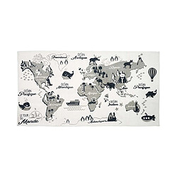 The Home Deco Factory Tapis jeu enfant en coton 140x70 cm Mappemonde.