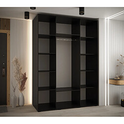 Avis Abiks Meble Armoire à portes coulissantes Davos 3 235.2 x 160 x 60 3 portes coulissante (Noir/Noir/Noir)