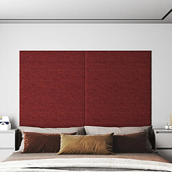 vidaXL Panneaux muraux 12 pcs Rouge bordeaux 90x15 cm Tissu 1,62 m²