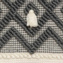 Acheter Coussin Déco à Pompons Row 45x45cm Gris