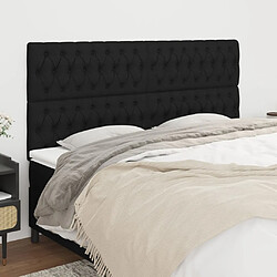 vidaXL Têtes de lit 4 pcs Noir 90x7x78/88 cm Tissu