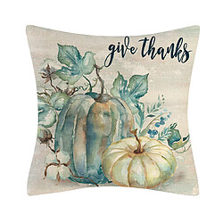 P78 4PCS 45 * 45cm Thanksgiving Aquarelle Pumpkin Pumpkin motif Linge Taie d'oreiller Maison de vacances Coussin d'oreiller Sofa Coussin Coussin