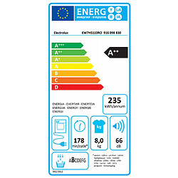 Sèche-linge pompe à chaleur avec condenseur 60cm 8kg a++ blanc - ew7h5110ro - ELECTROLUX