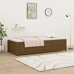 Avis vidaXL Lit de jour sans matelas marron miel 90x200 cm bois pin massif