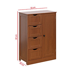 Avis Mobili Rebecca Meuble De Salle De Bain 4 Tiroirs 1 Porte En Bois Brun Armoire Moderne Sur Pied