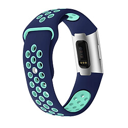 Acheter Wewoo Bracelet bicolore en silicone avec trou rond pour pour Fitbit Charge 3, taille de la dragonne: 145-210 mm (vert bleu)